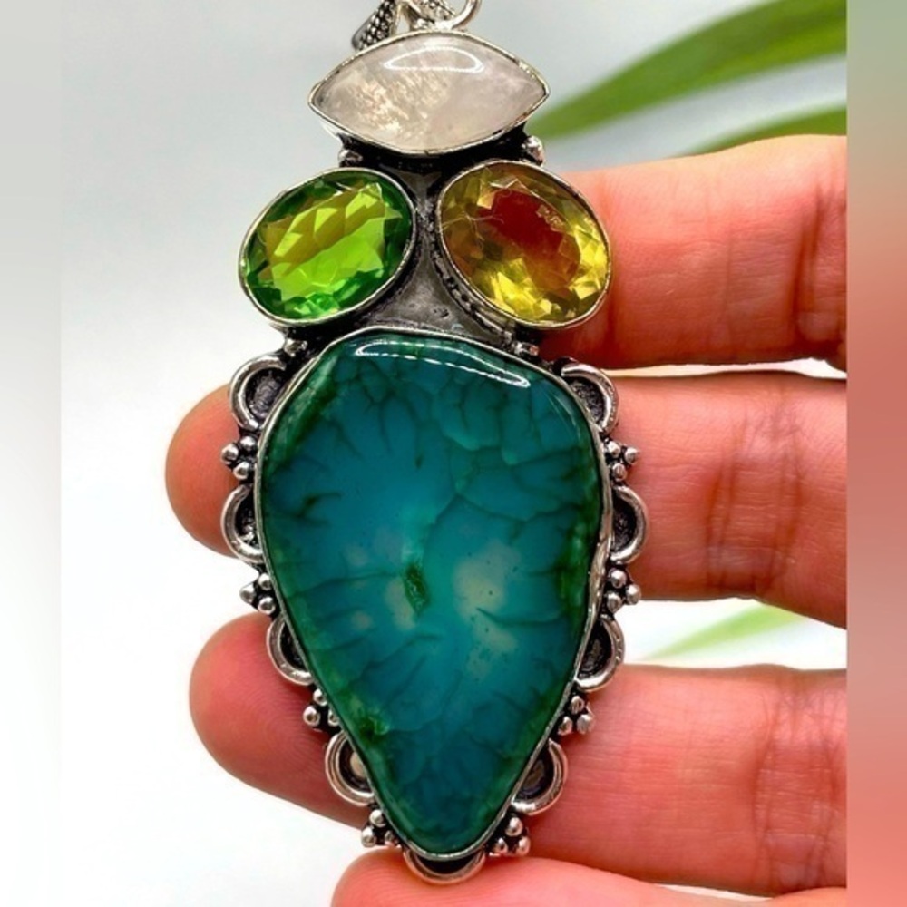 Green Solar Quartz Pendant